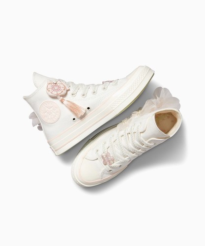 Converse W Chuck 70 Peach Blossom Sneakers Shoes Vintage White A13851C US 3-9 - Picture 10 of 10