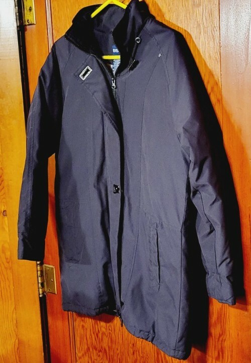 Women's Jacket Basic Editions Coat NAVY Parka Med… - image 3