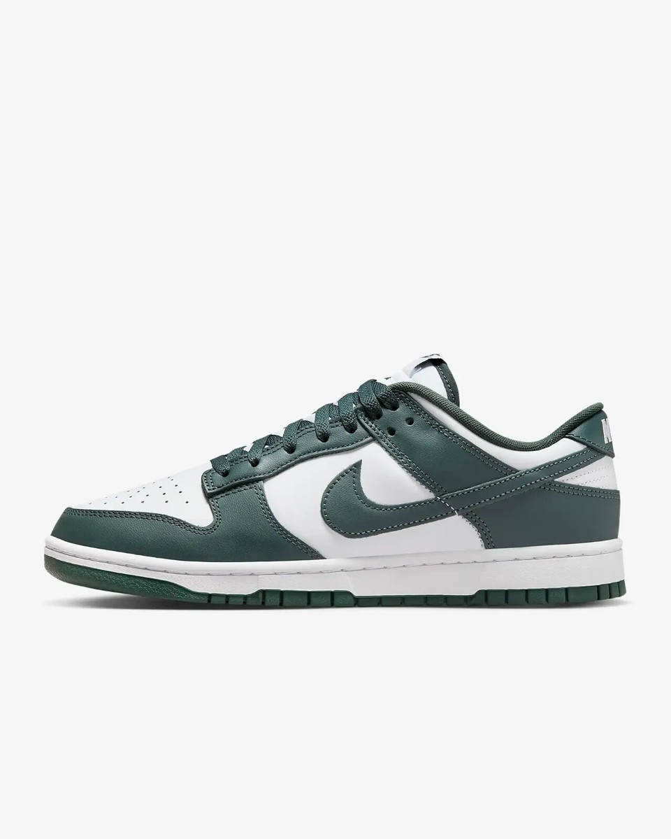 New Nike Dunk Low Retro Shoes - White/ Vintage Green (DV0833