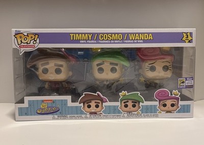 TIMMY/ COSMO/ WANDA SDCC 2023 FUNKO FAIRLY ODD PARENTS 3 PACK CON STICKER 