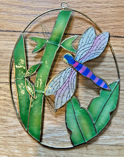 Vintage Capiz Shell Dragonfly Suncatcher