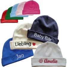 Baby Bio Mütze, 100% Baumwolle mit Motiv & N...