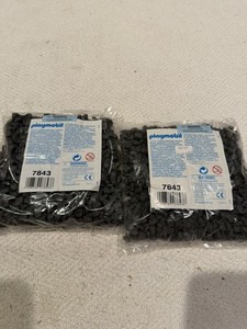 Playmobil 7843x2 Cargo Railroad Bag of Bulk Coal Plastic Pieces Fake Train NEW