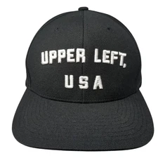 Upper Left USA Snapback Cap Black OS Adjustable Embroidered Classics Yupoong