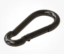 Black 3/8" x 3 1/4" Carabiner Clip Snap Hook Spring Loaded Steel Carabiner 2pk