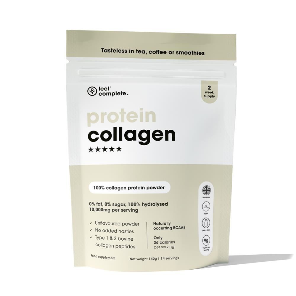Feel Complete - High Protein Collagen - Premium Type 1 & 3 Hydrolysed Bovine Collagen - Halal - Skin, Hair & Nail - Includes Amino Acids - 2 Week Supply 140G - Image 4