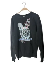 Fruit of the Loom USA 1988 puffy paint Kitty Cat butterfly crewneck sweatshirt L