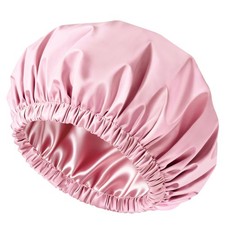 Doitory Shower Cap for Women, Reusable Waterproof One Size, Pink