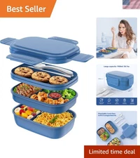 Versatile 1900ml Stackable Bento Box - Leak-Proof & Multi-Use for Work & Picnics