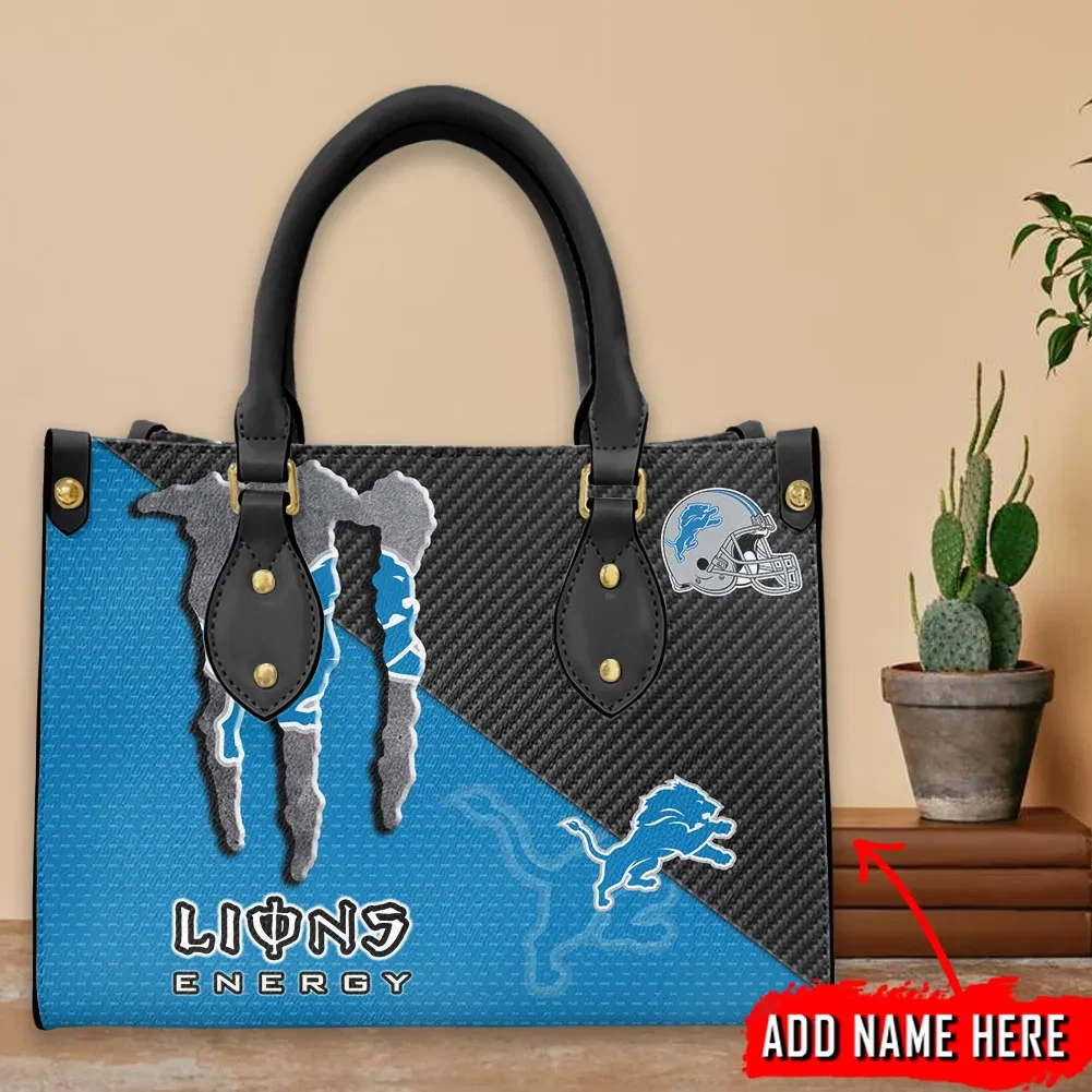 Personalized Detroit Football Team Lionss  leather handbag