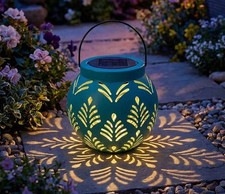 Outdoor Garden Solar Powered LED Light Lantern Hanging Yard Decoration Lamp