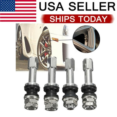 #ad #ad 4Pcs TR48 Bolt Screw On Tire Valve Stem Chrome Metal High Pressure Flush W Kjty $6.88