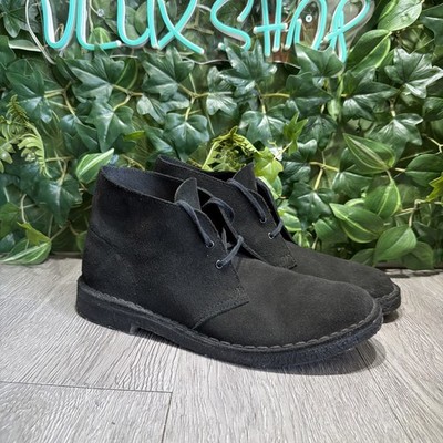 Clarks Original Desert Mens 8.5 Black Suede Crepe Sole Casual Daily Chukka Boot