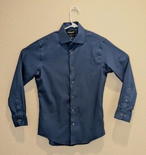 Bonobos Dress Shirt Mens Blue LS Tailored Fit Cotton Blend Button Up - 15 EUC
