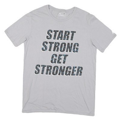 NEW BALANCE Herren T-Shirt Grau Start Strong Get Stronger Grafik L Kurzarm