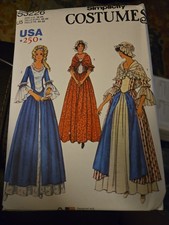 Simplicity Sew Pattern 3226 USA250 Miss Colonial Costume Sz 16-24 UNCUT Free Sh