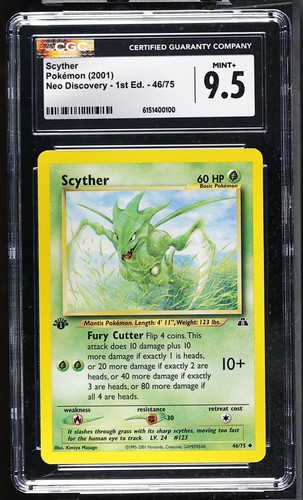 Scyther (1st Edition) graded CGC 9.5 for sale on eBay