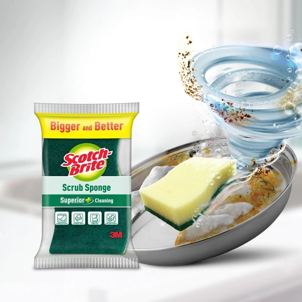 3M Scotch-Brite скраб губка превосходная очистка (6,9 см x 10 см) 200 подушек - Изображение 2 из 4
