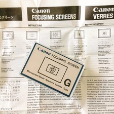 MINT Canon Focusing Screen L For F-1 Type G Microprism+ English Instructions F1