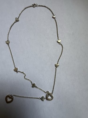 Tiffany & Co. Sterling Silber 925 Herz Charm Bahnhof Halskette Kabel signiert