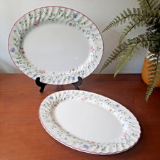 2 x Johnson Bros Summer Chintz Oval Steak Serving Plates 30cm x 23.5cm (4 Avail)