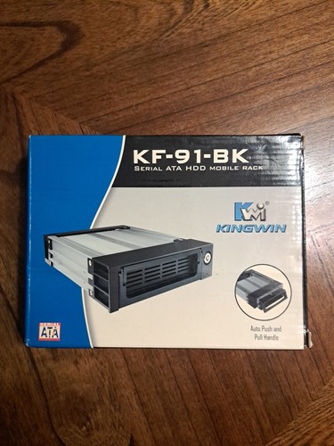 KINGWIN KF-81 1-BK Serial ATA HDD Aluminum Mobile Rack Auto Push Pull Hdl. *New