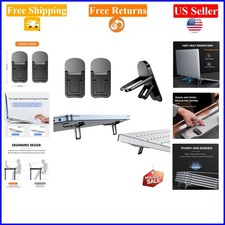 2PCS Black Foldable Laptop  Keyboard Stand, Adjustable, Portable, Self-Adhesive