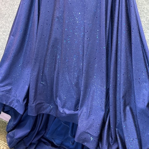 Ellie Wilde Royal Blue Sparkly 2 Piece Crop Top Mermaid Skirt Prom Dress Women 0 - Picture 10 of 12