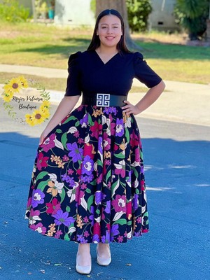 Susan Black Floral Maxi Dress