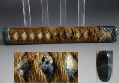 Handachi style Tsuka hilt handle 12 Chinese Zodiac menuki sword fitting tsuba
