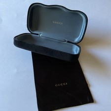 GUCCI LARGE BLACK VELVET SUNGLASSES CASE WITH CLEANING SATIN POUCH