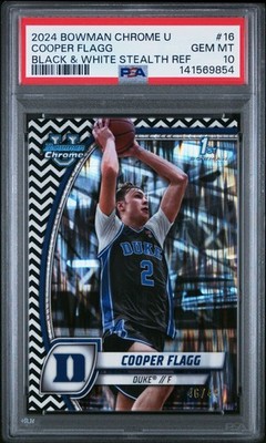 2024 BOWMAN CHROME UNIVERSITY #16 COOPER FLAGG 46/48 PSA 10