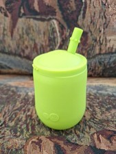    ezpz Mini Cup Straw System Silicone BPA-Free Toddler Sip Training Lime Green