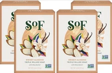 SoF Sweet Almond Triple Milled Soap 6oz with Shea Butter – Pack of 4