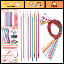Tunisian Crochet Hooks Set 11PCS with Cable, Aluminum 2-8mm, Colorful Afghan Hoo
