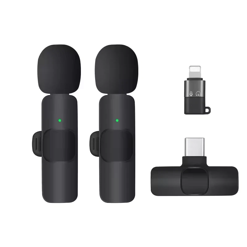Lavalier Mini Mikrofon Set 2Stk Bluetooth Kabellos Für YouTu