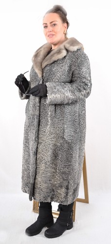 US5377 SWAKARA PERSIAN LAMB FUR COAT RANCH PERSIAN LAMB MINK COLLAR SIZE XL - Picture 20 of 23
