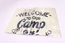 Welcome to Our Campsite Burlap Garden Flag Yard Sign Vinyl 18-In x 12-In