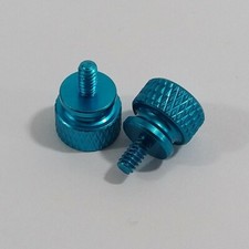 Teal 6 -32 Aluminum Alloy Knurled Thumb Screws M3.5 Computer Case Side Panel