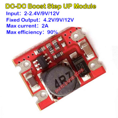 DC-DC Step Up Voltage Converter 4.2V 5V 9V 12V 2A Mini Boost Power Supply Module