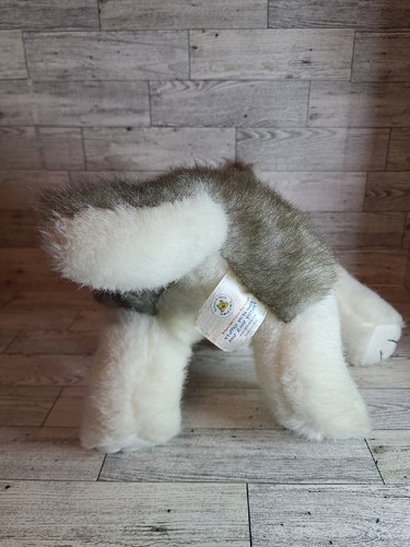 Build A Bear BABW Siberian Husky grauer Wolf Hund Plüsch Stofftier blaue Augen - Bild 8 von 14