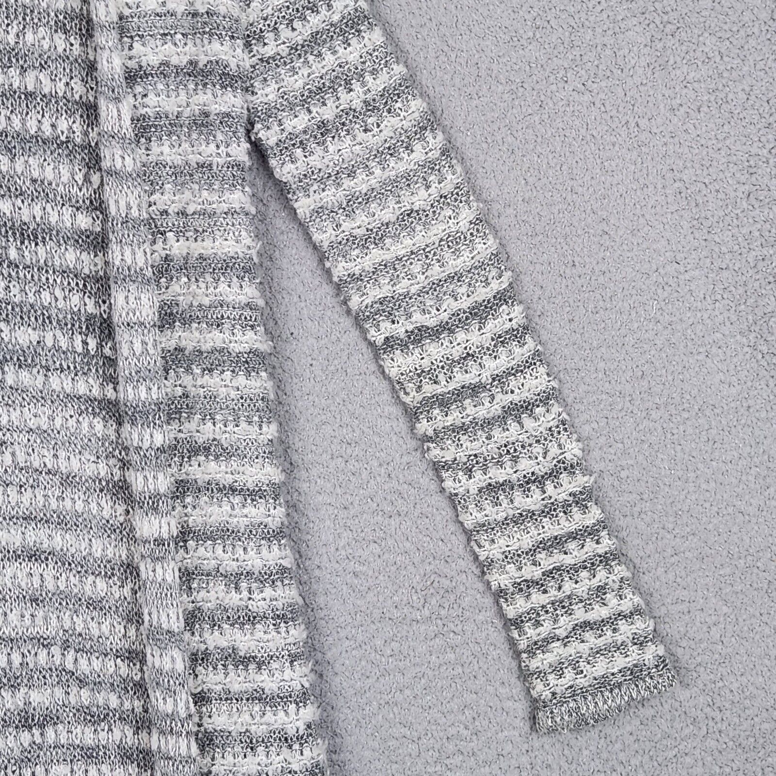 FREE PEOPLE Sweater Womens XS Gray Striped Open C… - image 10