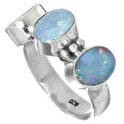 Anelli di lusso in argento sterling pietra principale opale