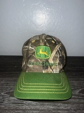 John Deere Youth Camouflage Hat Kids Cap Woodlands Pattern Green Bill