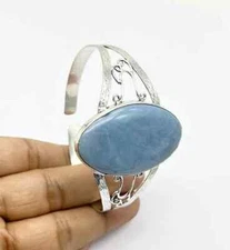 Wonderfull Blue Opal  Gemstone 925 Sterling Silver Handmade Bracelet Cuff Q-6