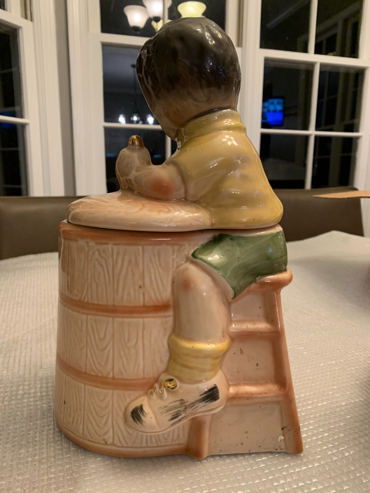 VINTAGE Regal "Churn Boy" Boy Churning Butter Cookie Jar Excellent