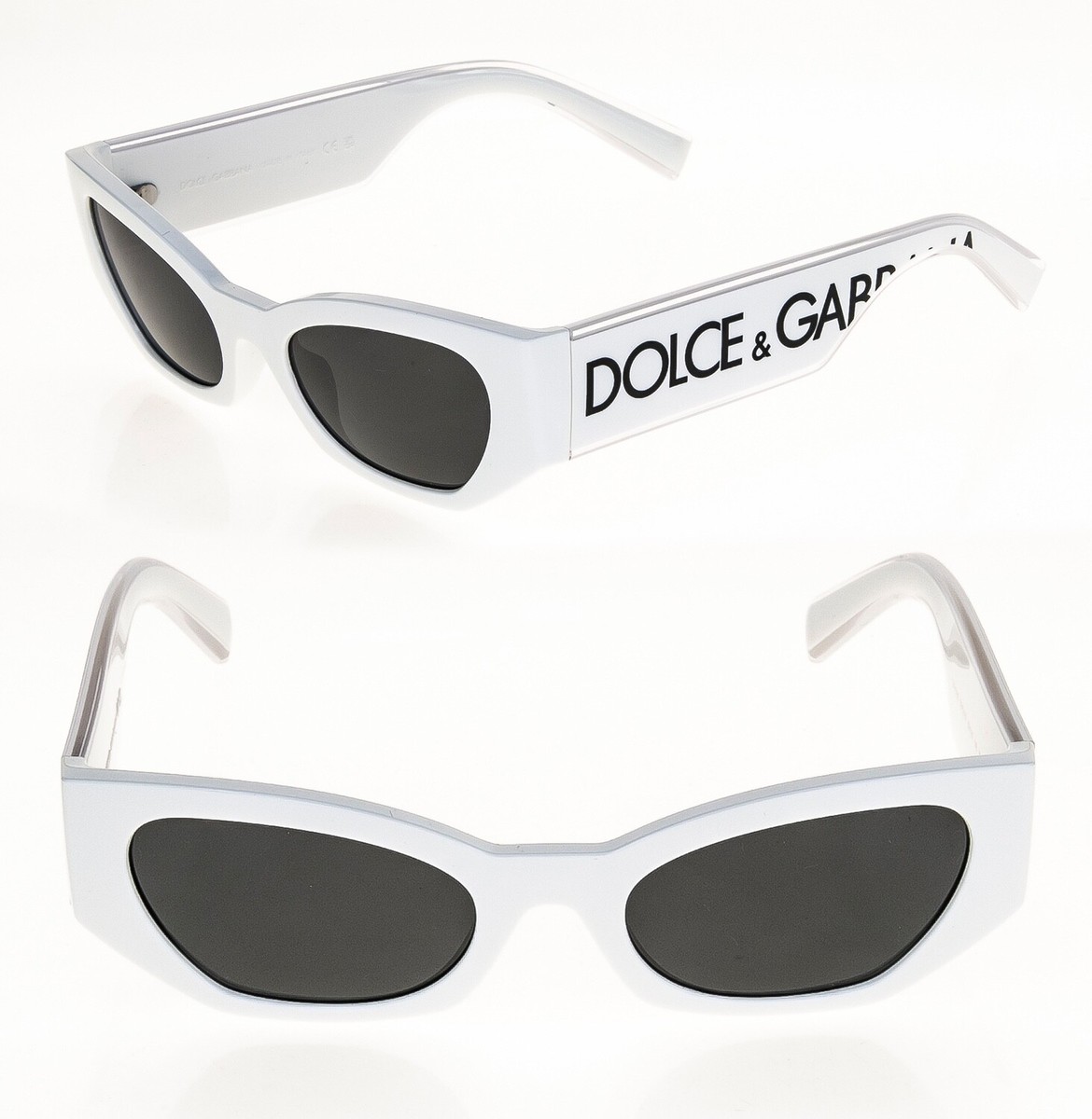 DOLCE & GABBANA ELASTIC White Gray Crystal Logo DG6186 Pouch