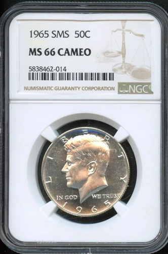 NGC - Kennedy Half Dollar - 50c - 1965 - SMS-MS - 66 - CAMEO