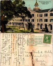 Alabama AL Springhill College Main Building North View Mobile Postcard