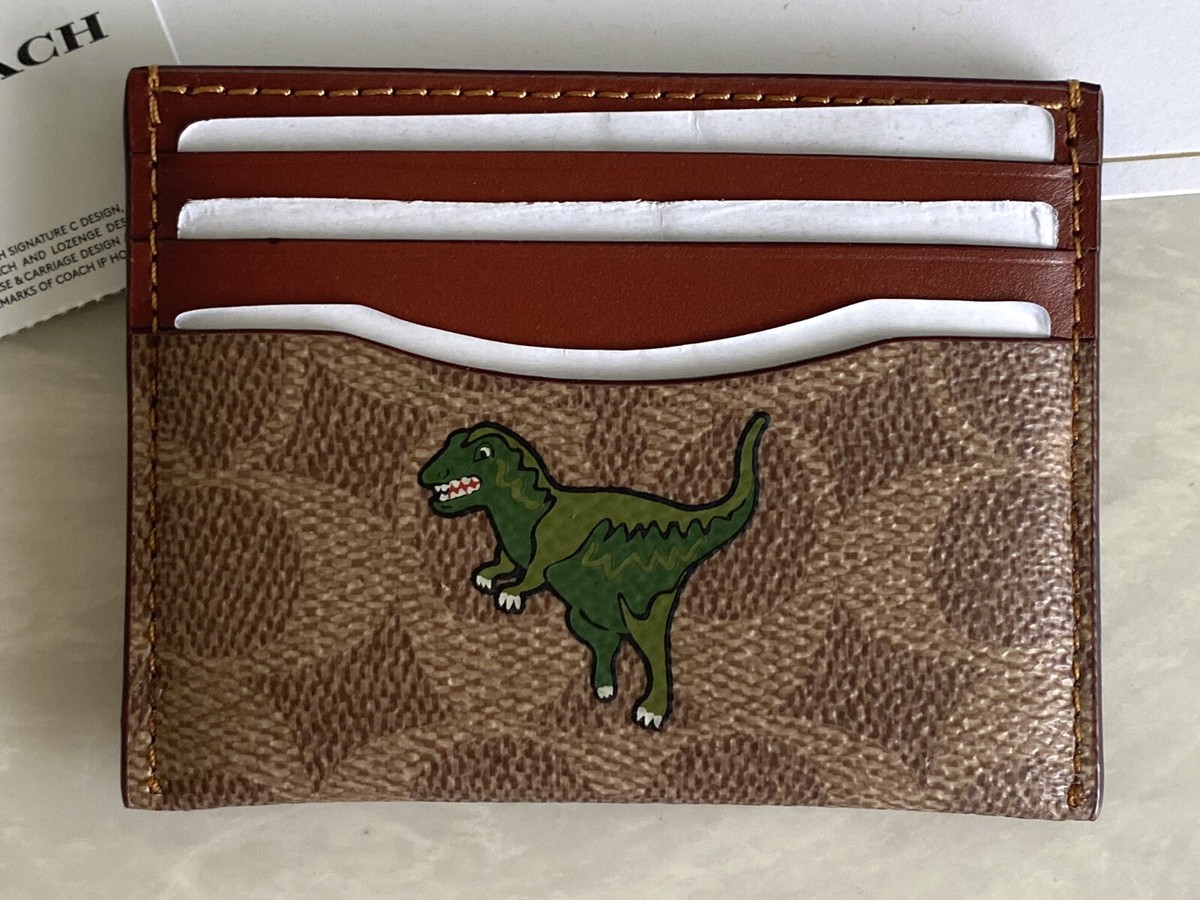 NWT COACH TAN/RUST REXY FLAT CARD CASE CF067 | eBay
